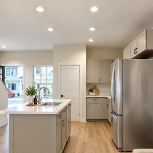 Kitchen and living room for relaxing and gathering