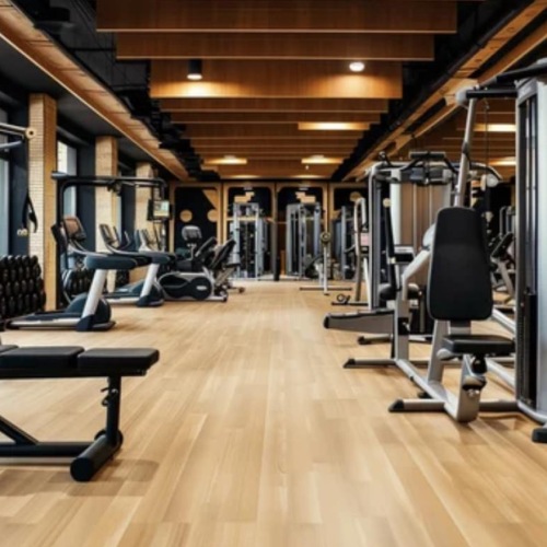 a gym with exercise equipment