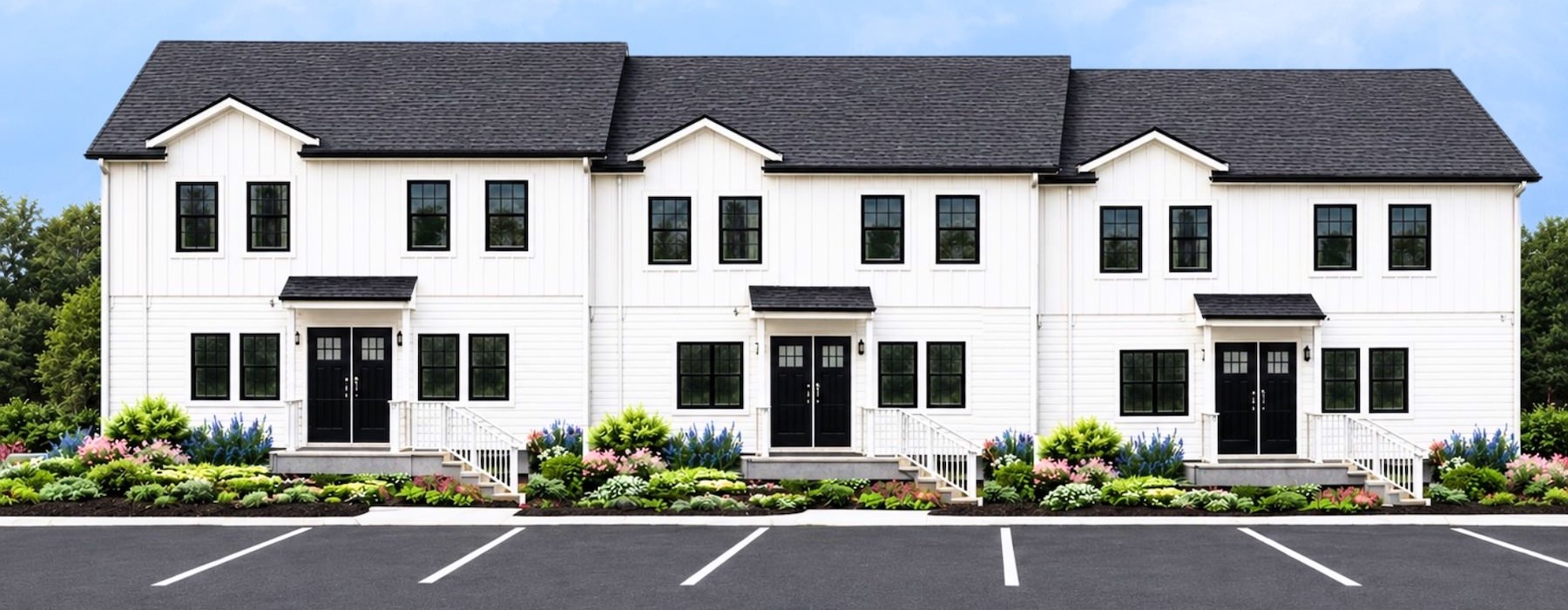 a large building with a parking lot