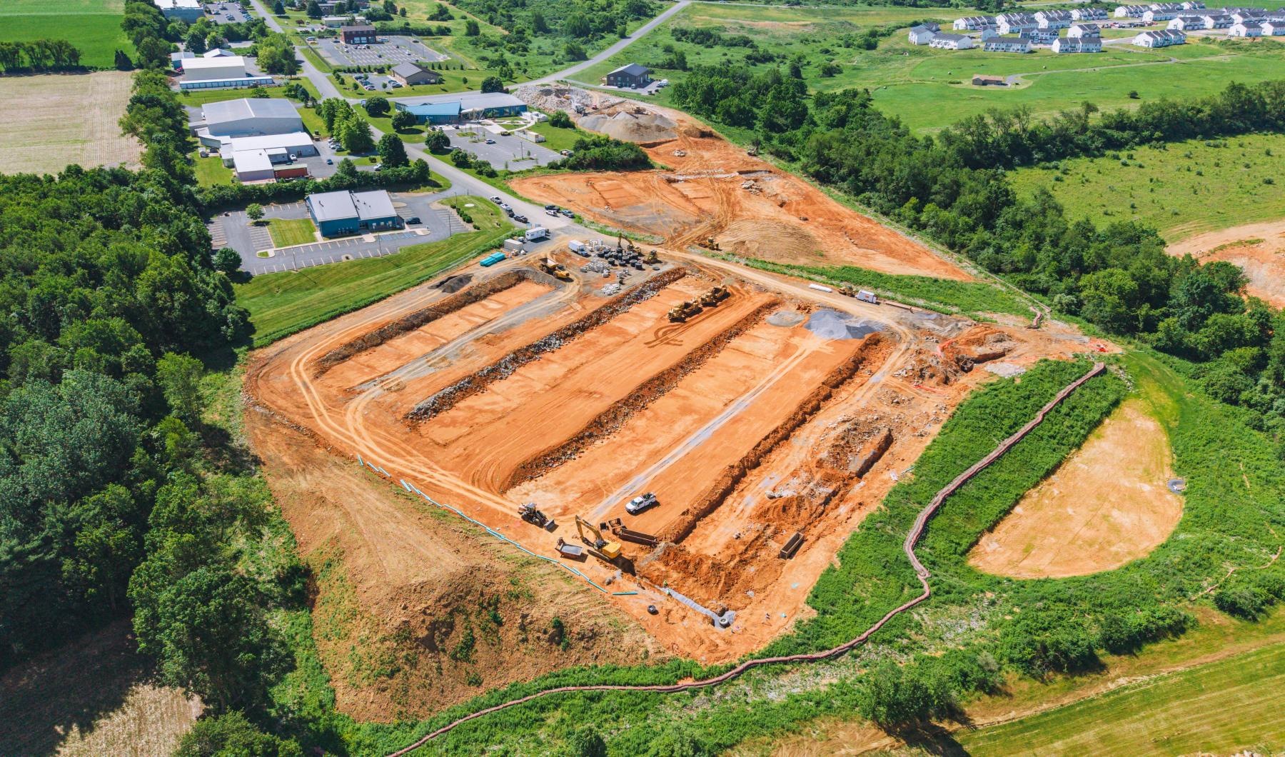 a high angle view of a construction site
